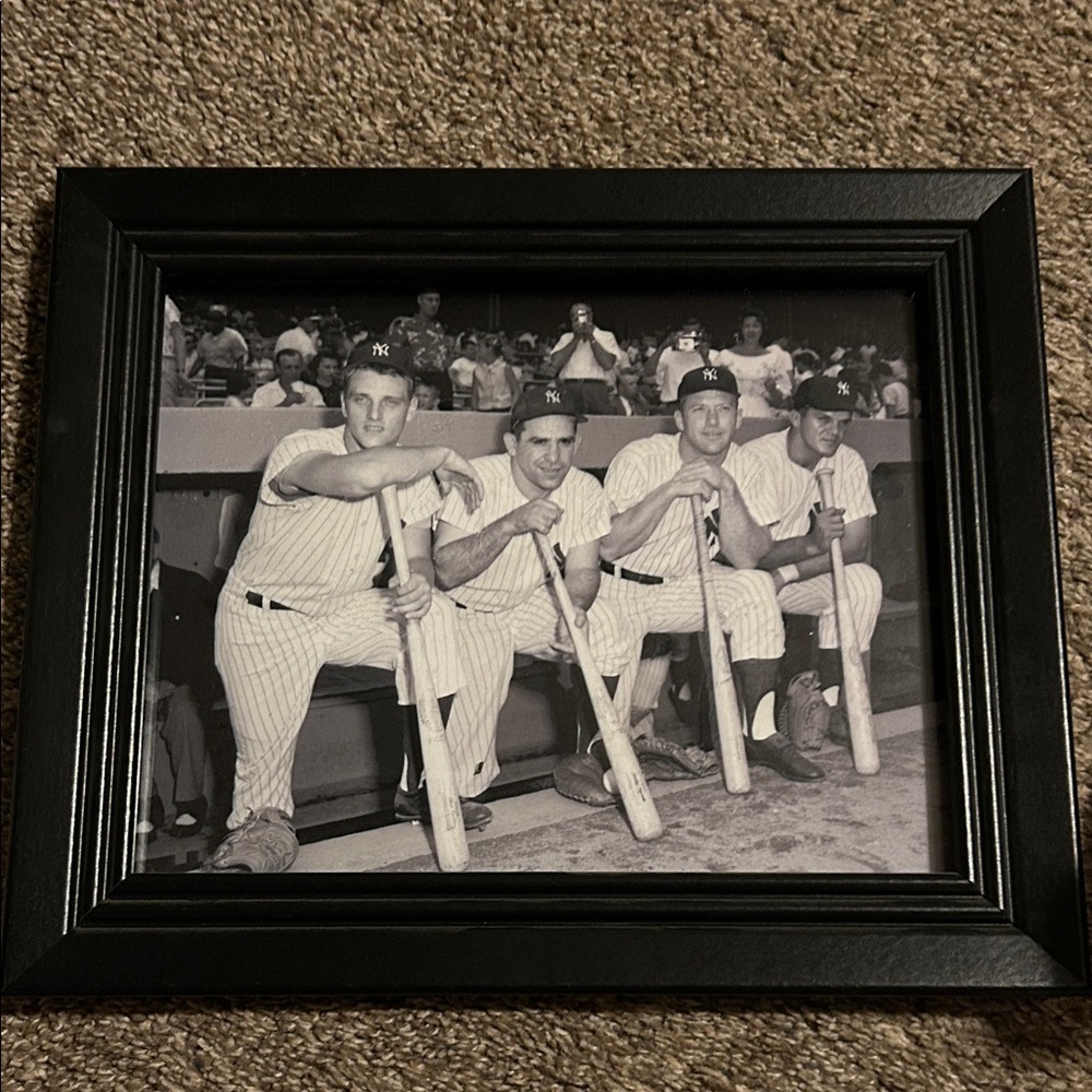 Classic Black Framed Vintage Baseball Photo